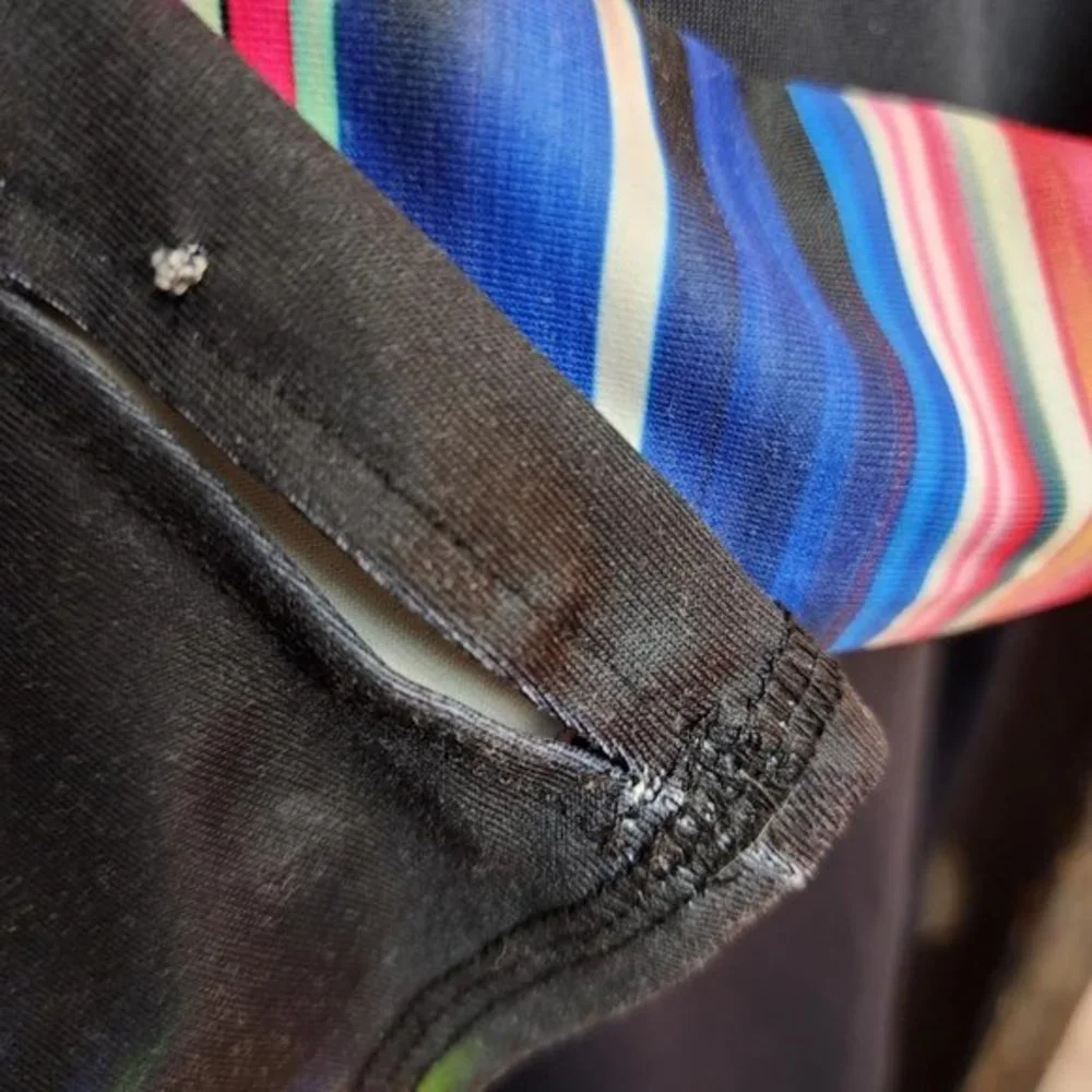Justice Pull Over‎ Half Zip Long Sleeve Shirt Size 10 Black Multicolor
